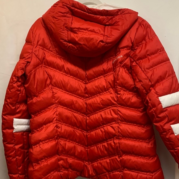 Spyder Red Quilted Jacket with White Accents - Picture 7 of 8